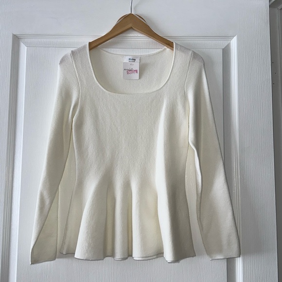 Square Neck Peplum Sweater Top - Picture 5 of 6